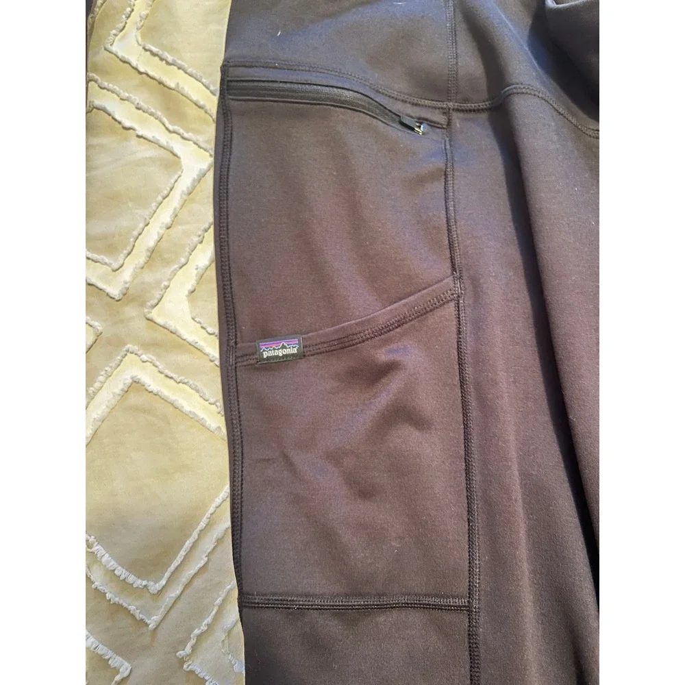 Patagonia Womens Pack Out Tights Black Hiking Leggings Pockets Size L